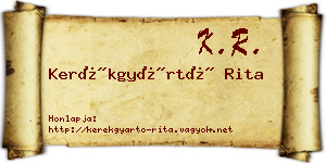 Kerékgyártó Rita névjegykártya