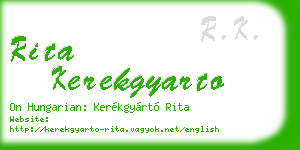 rita kerekgyarto business card